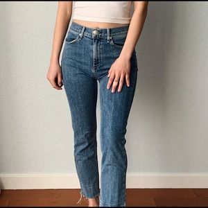 Rag & Bone High Waisted Faded Blue Jeans